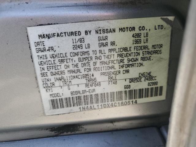 Photo 11 VIN: 1N4AL11DX4C160514 - NISSAN ALTIMA BAS 