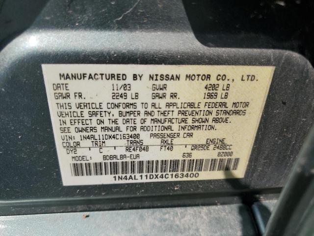 Photo 11 VIN: 1N4AL11DX4C163400 - NISSAN ALTIMA BAS 