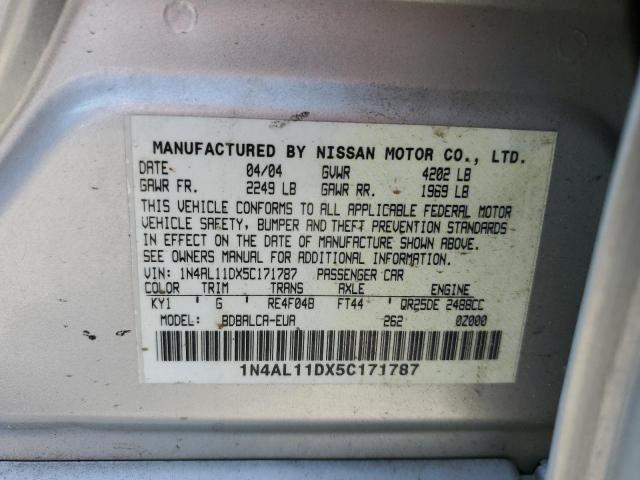 Photo 11 VIN: 1N4AL11DX5C171787 - NISSAN ALTIMA S 