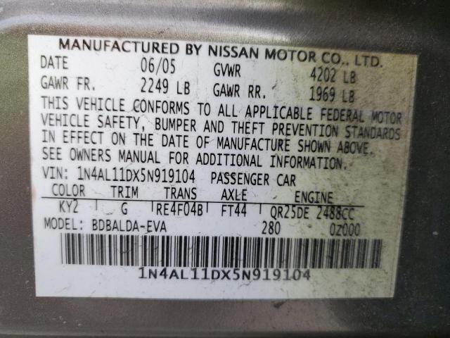 Photo 11 VIN: 1N4AL11DX5N919104 - NISSAN ALTIMA 