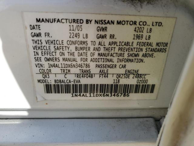 Photo 12 VIN: 1N4AL11DX6N346786 - NISSAN ALTIMA S 