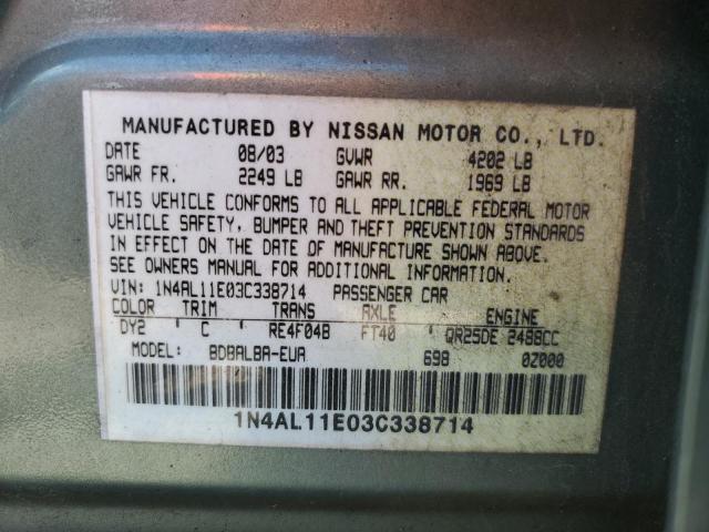 Photo 11 VIN: 1N4AL11E03C338714 - NISSAN ALTIMA 