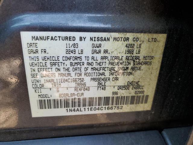 Photo 12 VIN: 1N4AL11E04C166752 - NISSAN ALTIMA BAS 