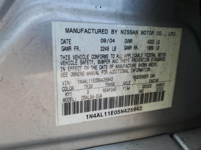 Photo 11 VIN: 1N4AL11E05N425942 - NISSAN ALTIMA S 