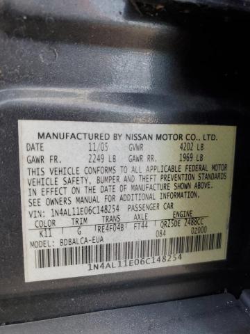 Photo 12 VIN: 1N4AL11E06C148254 - NISSAN ALTIMA S 