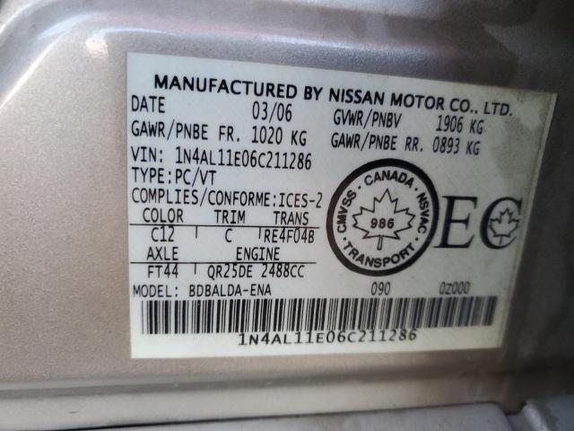 Photo 11 VIN: 1N4AL11E06C211286 - NISSAN ALTIMA 