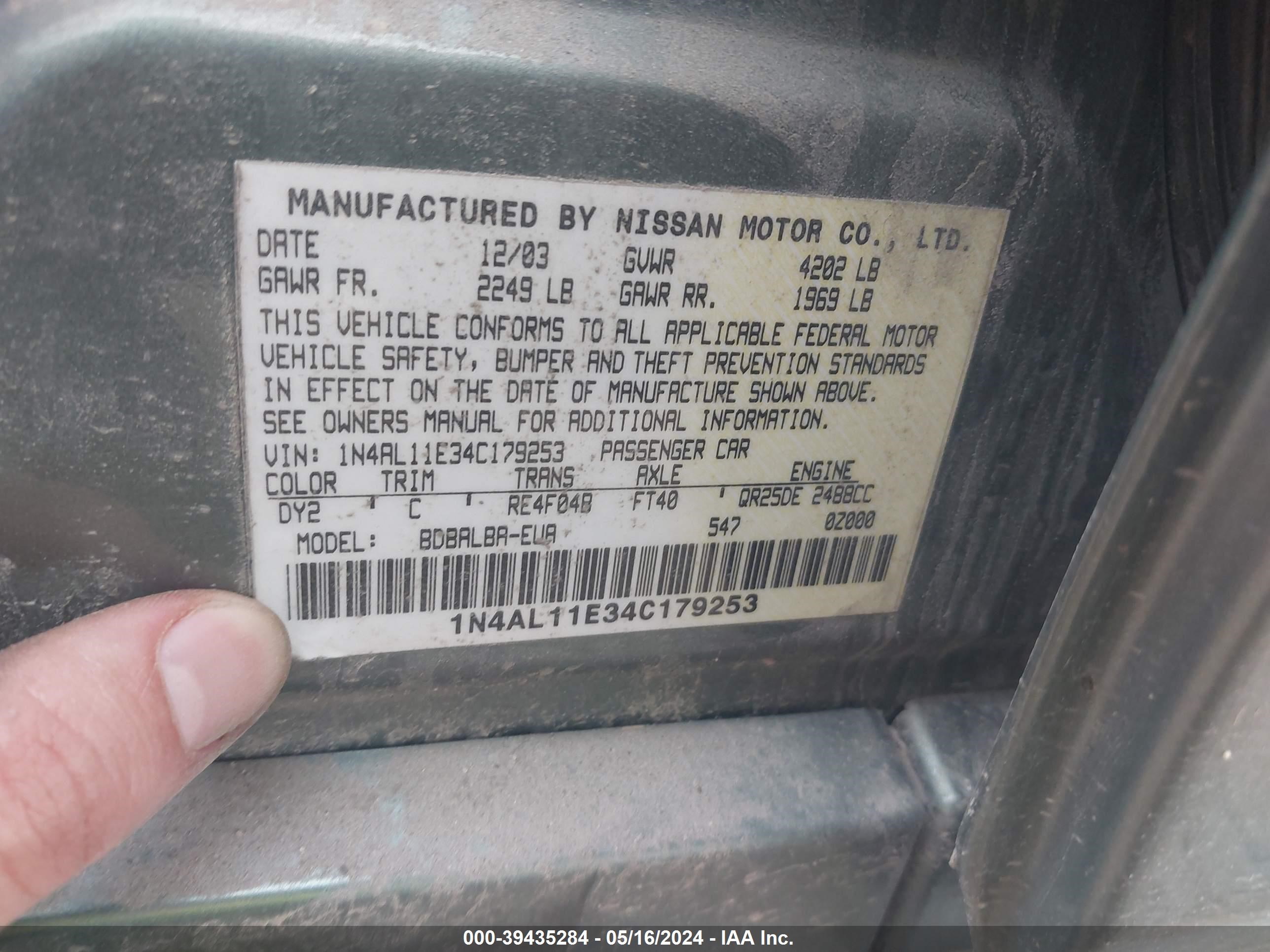 Photo 8 VIN: 1N4AL11E34C179253 - NISSAN ALTIMA 