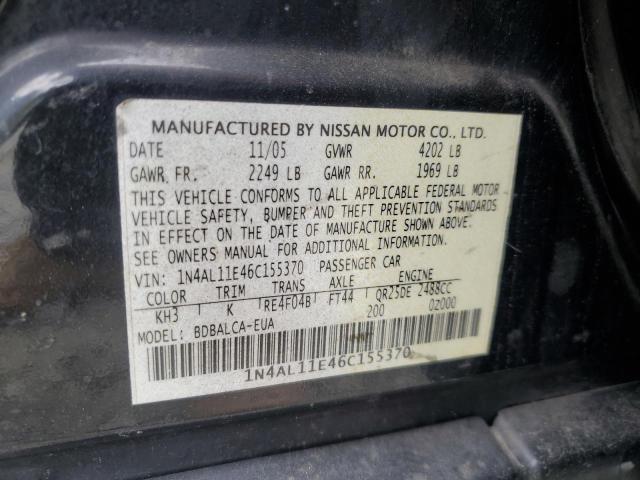 Photo 11 VIN: 1N4AL11E46C155370 - NISSAN ALTIMA S 