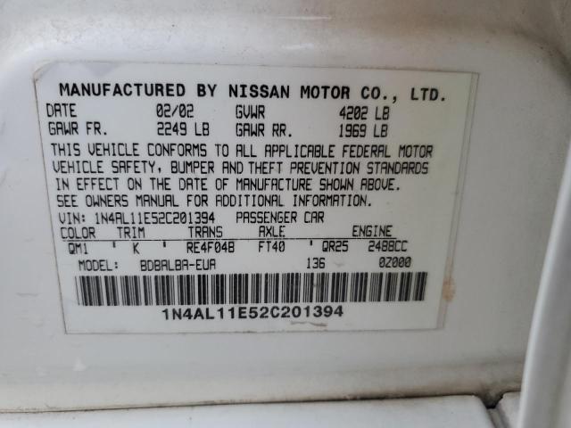 Photo 12 VIN: 1N4AL11E52C201394 - NISSAN ALTIMA BAS 