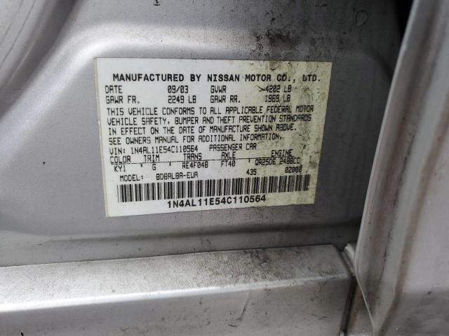 Photo 11 VIN: 1N4AL11E54C110564 - NISSAN ALTIMA BAS 