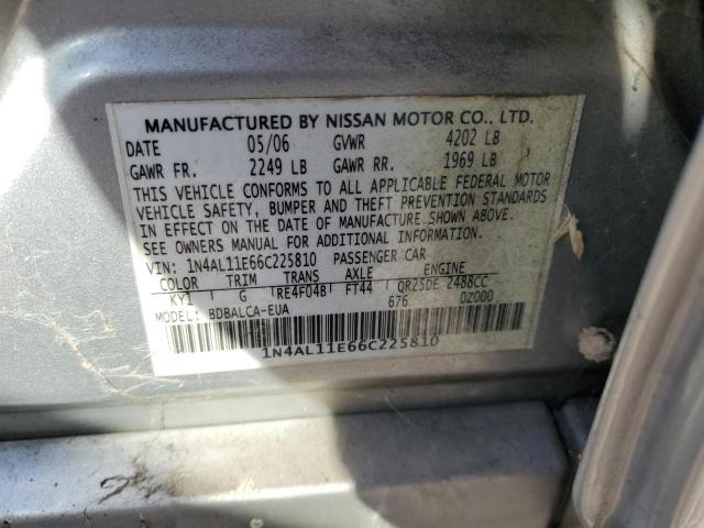 Photo 11 VIN: 1N4AL11E66C225810 - NISSAN ALTIMA S 