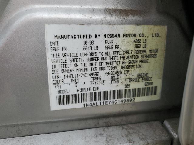 Photo 11 VIN: 1N4AL11E74C149592 - NISSAN ALTIMA BAS 