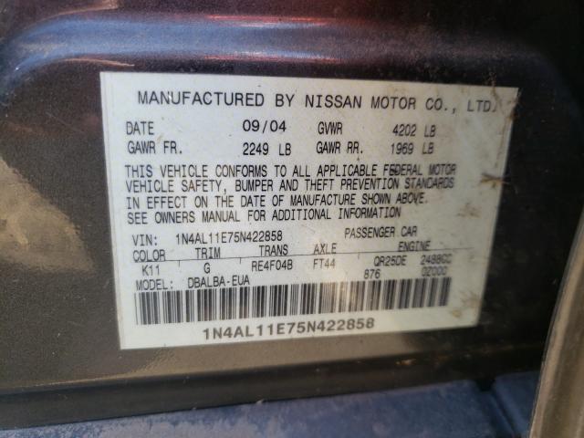 Photo 9 VIN: 1N4AL11E75N422858 - NISSAN ALTIMA S 