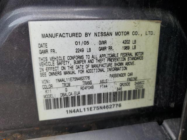 Photo 11 VIN: 1N4AL11E75N462776 - NISSAN ALTIMA S 