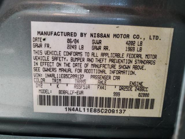 Photo 11 VIN: 1N4AL11E85C209137 - NISSAN ALTIMA S 