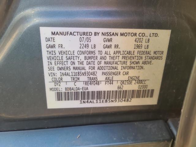 Photo 11 VIN: 1N4AL11E85N930482 - NISSAN ALTIMA S 