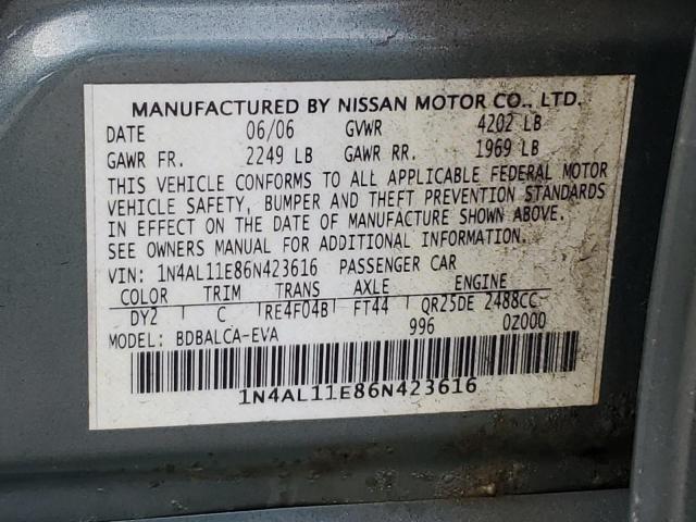 Photo 11 VIN: 1N4AL11E86N423616 - NISSAN ALTIMA S 