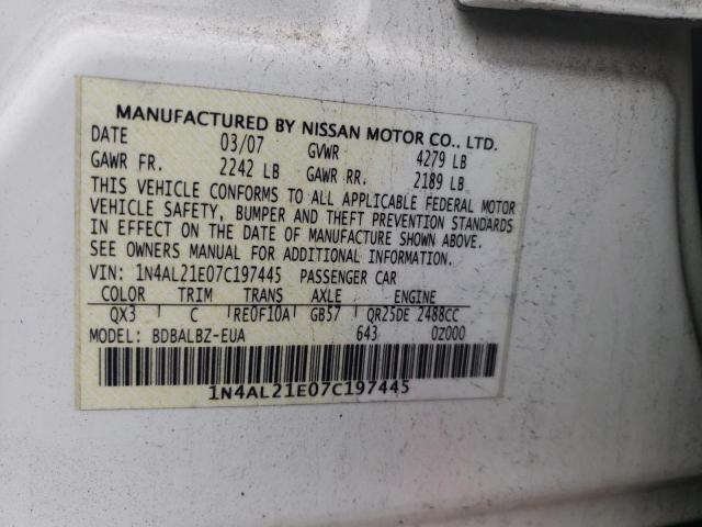 Photo 11 VIN: 1N4AL21E07C197445 - NISSAN ALTIMA 