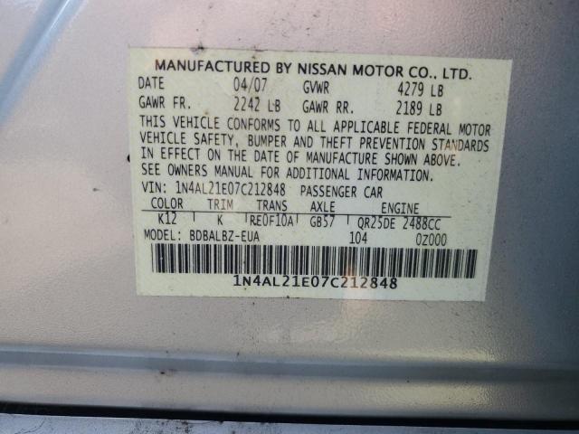 Photo 11 VIN: 1N4AL21E07C212848 - NISSAN ALTIMA 2.5 