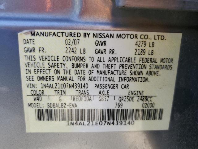 Photo 11 VIN: 1N4AL21E07N439140 - NISSAN ALTIMA 