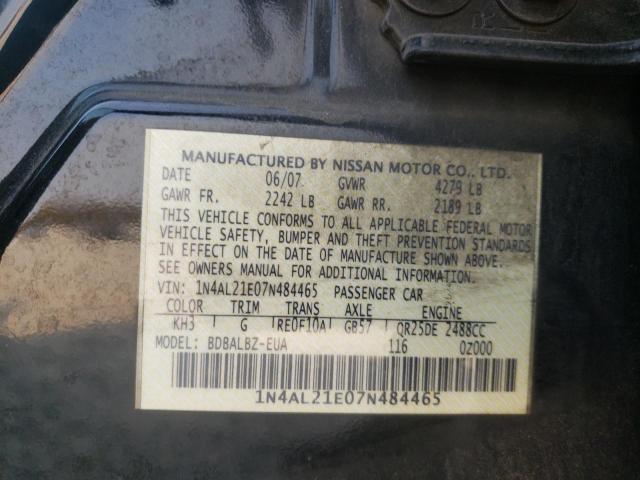 Photo 9 VIN: 1N4AL21E07N484465 - NISSAN ALTIMA 2.5 