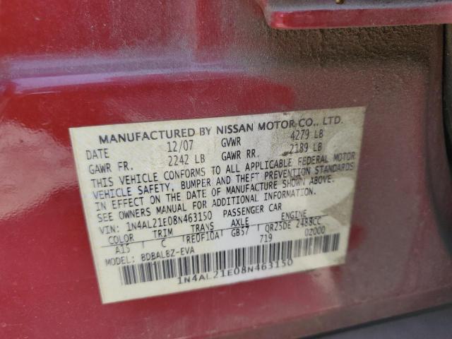 Photo 11 VIN: 1N4AL21E08N463150 - NISSAN ALTIMA 