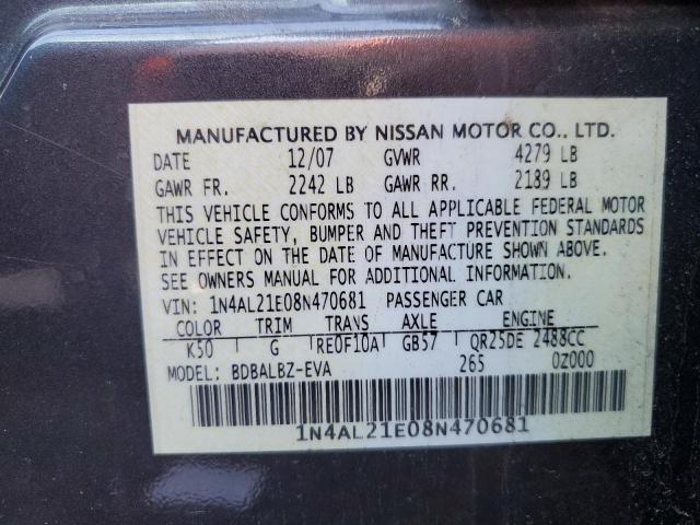 Photo 12 VIN: 1N4AL21E08N470681 - NISSAN ALTIMA 