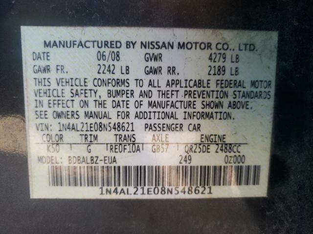 Photo 12 VIN: 1N4AL21E08N548621 - NISSAN ALTIMA 