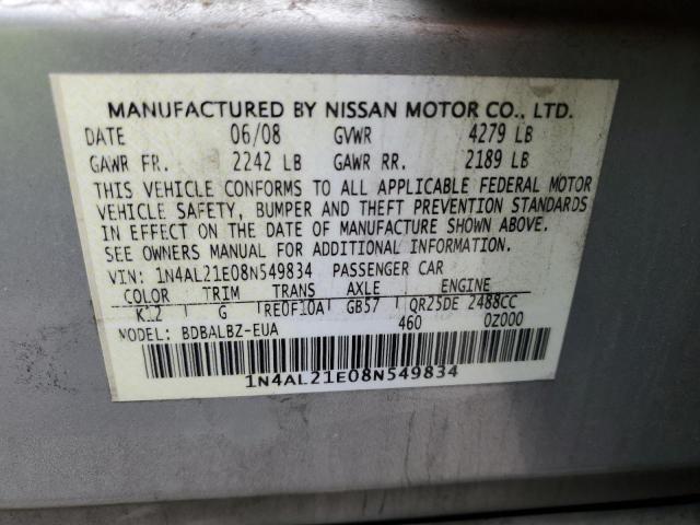 Photo 11 VIN: 1N4AL21E08N549834 - NISSAN ALTIMA 2.5 