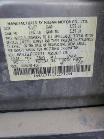 Photo 11 VIN: 1N4AL21E17C171744 - NISSAN ALTIMA 2.5 