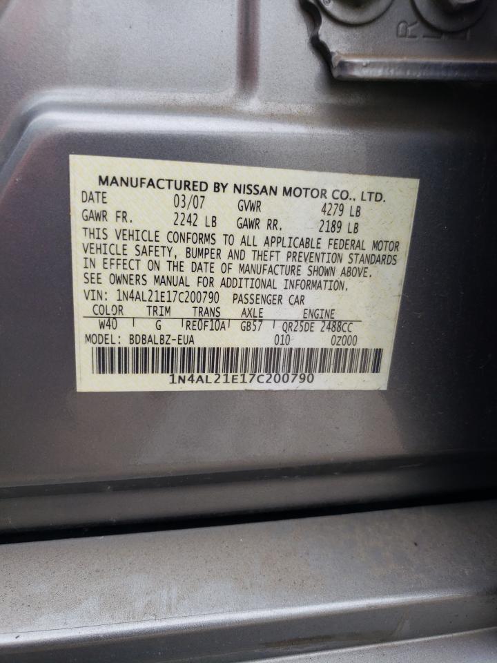 Photo 11 VIN: 1N4AL21E17C200790 - NISSAN ALTIMA 