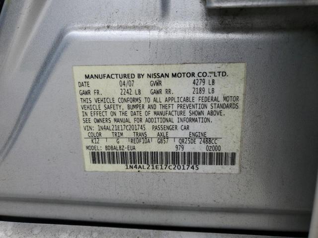 Photo 11 VIN: 1N4AL21E17C201745 - NISSAN ALTIMA 2.5 