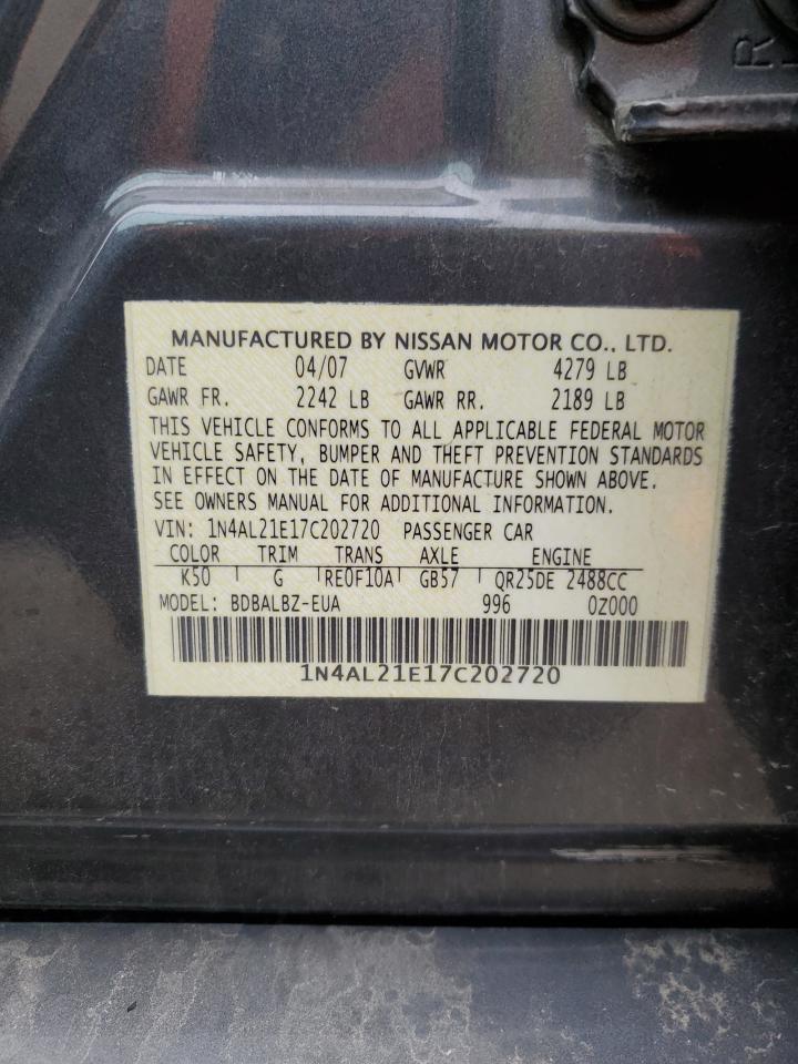 Photo 11 VIN: 1N4AL21E17C202720 - NISSAN ALTIMA 