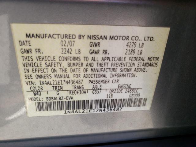 Photo 11 VIN: 1N4AL21E17N436487 - NISSAN ALTIMA 2.5 