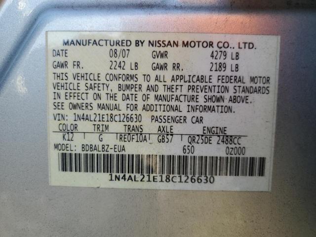 Photo 11 VIN: 1N4AL21E18C126630 - NISSAN ALTIMA 2.5 