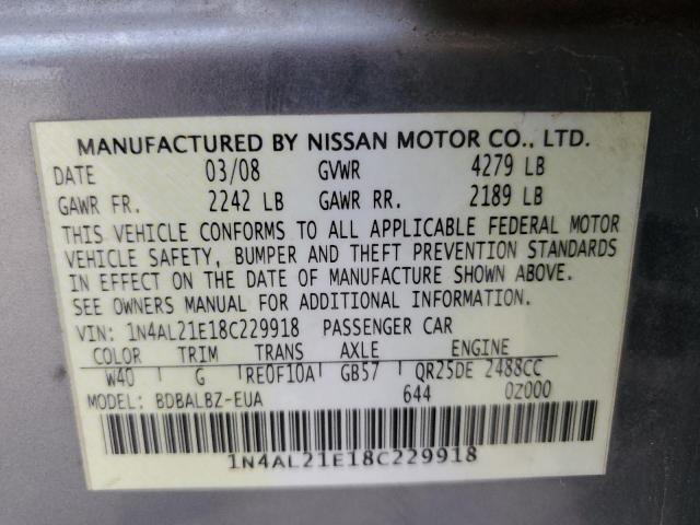 Photo 11 VIN: 1N4AL21E18C229918 - NISSAN ALTIMA 