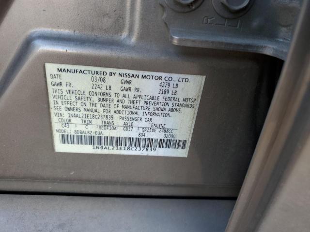 Photo 11 VIN: 1N4AL21E18C237839 - NISSAN ALTIMA 2.5 