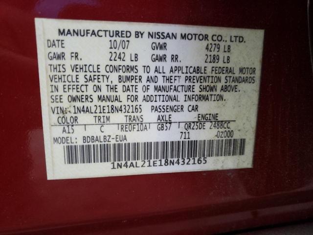 Photo 11 VIN: 1N4AL21E18N432165 - NISSAN ALTIMA 