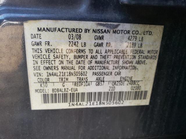 Photo 12 VIN: 1N4AL21E18N505602 - NISSAN ALTIMA 