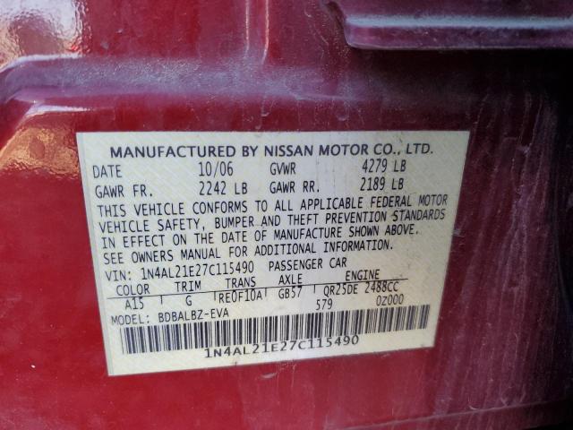 Photo 11 VIN: 1N4AL21E27C115490 - NISSAN ALTIMA 