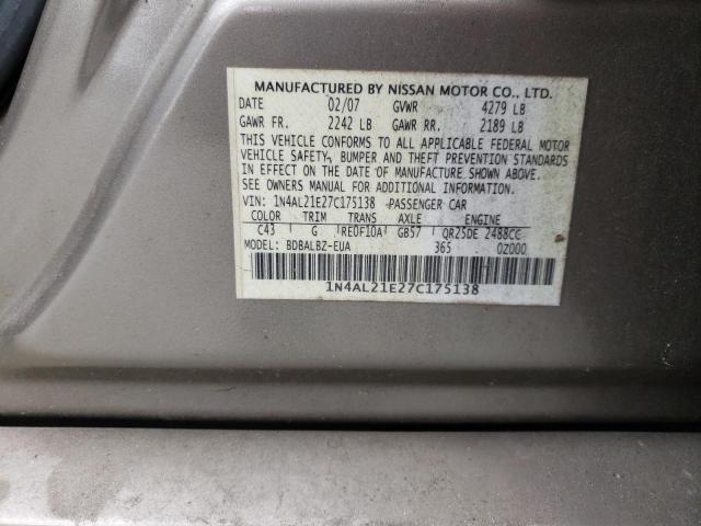 Photo 11 VIN: 1N4AL21E27C175138 - NISSAN ALTIMA 2.5 