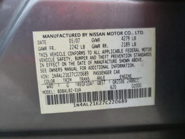 Photo 12 VIN: 1N4AL21E27C220689 - NISSAN ALTIMA 