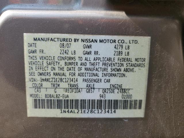 Photo 11 VIN: 1N4AL21E28C123414 - NISSAN ALTIMA 