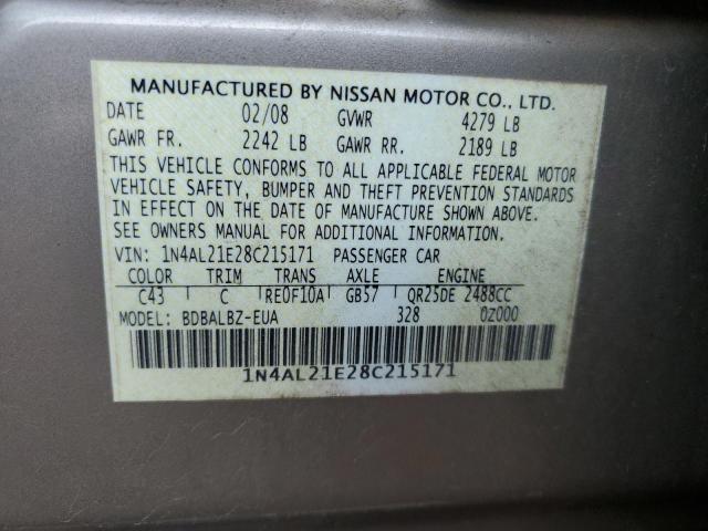 Photo 11 VIN: 1N4AL21E28C215171 - NISSAN ALTIMA 2.5 