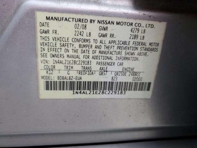 Photo 11 VIN: 1N4AL21E28C229183 - NISSAN ALTIMA 