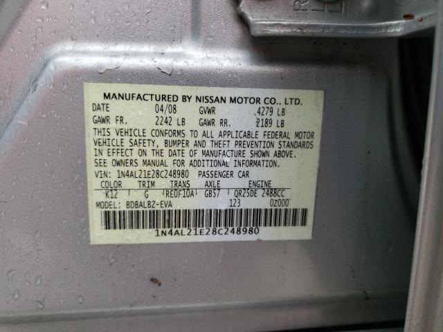 Photo 11 VIN: 1N4AL21E28C248980 - NISSAN ALTIMA 