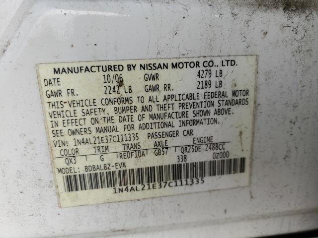 Photo 11 VIN: 1N4AL21E37C111335 - NISSAN ALTIMA 