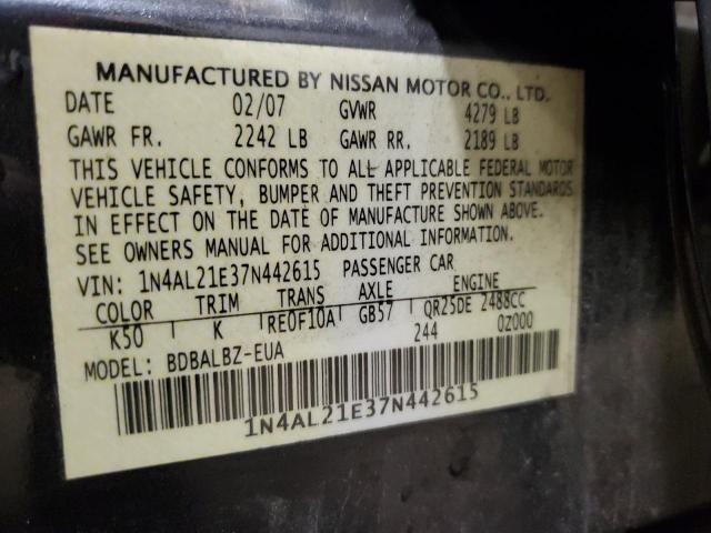 Photo 12 VIN: 1N4AL21E37N442615 - NISSAN ALTIMA 