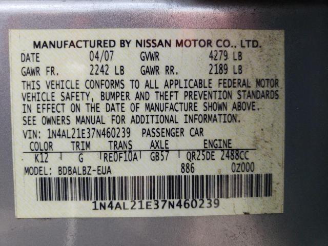 Photo 11 VIN: 1N4AL21E37N460239 - NISSAN ALTIMA 2.5 