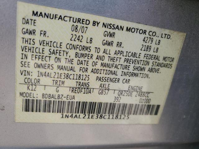 Photo 11 VIN: 1N4AL21E38C118125 - NISSAN ALTIMA 2.5 